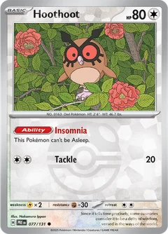 Hoothoot Master Ball Holo 77